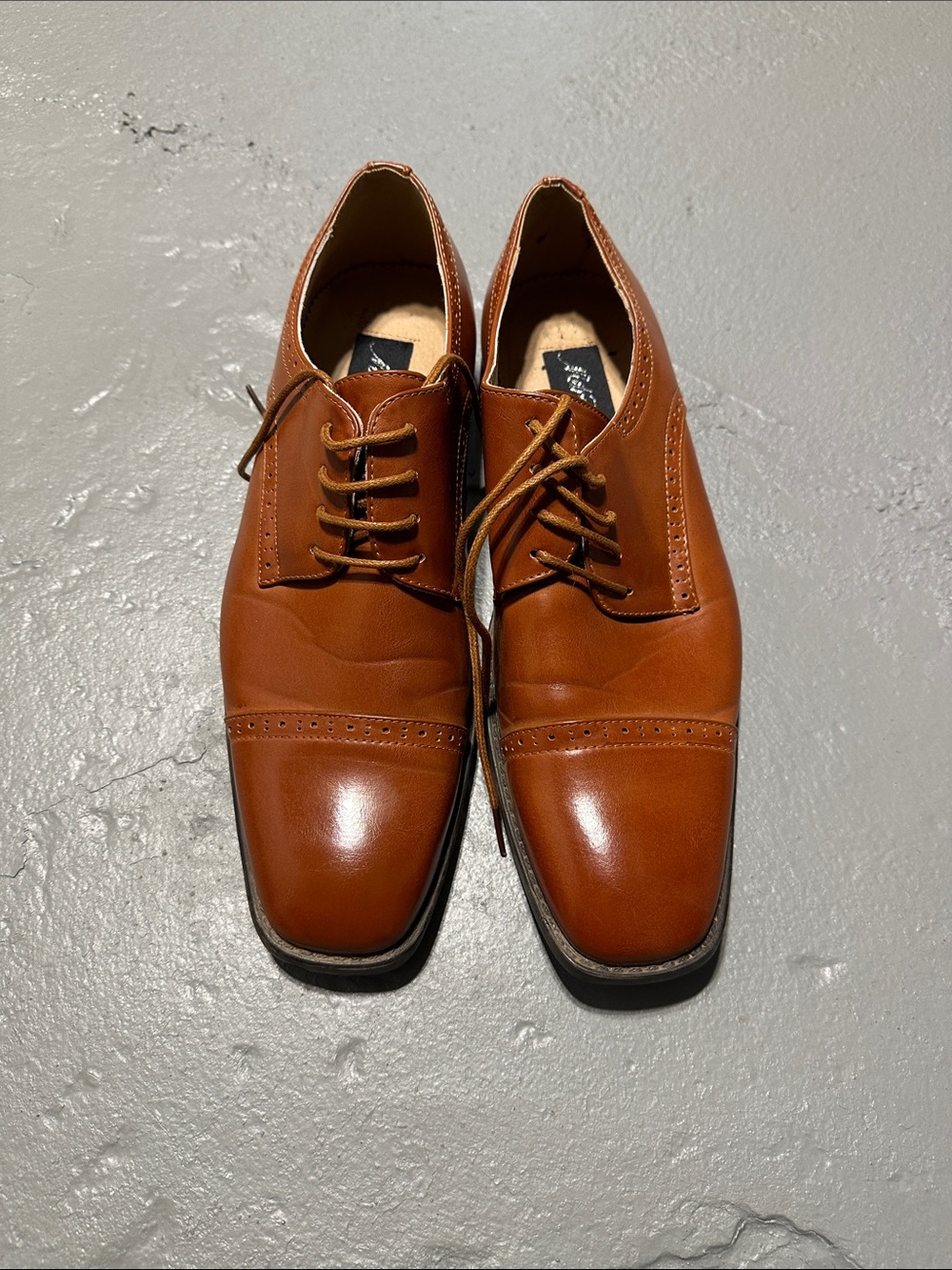 Men's Lace-Up Leather Derby in Cognac Tan